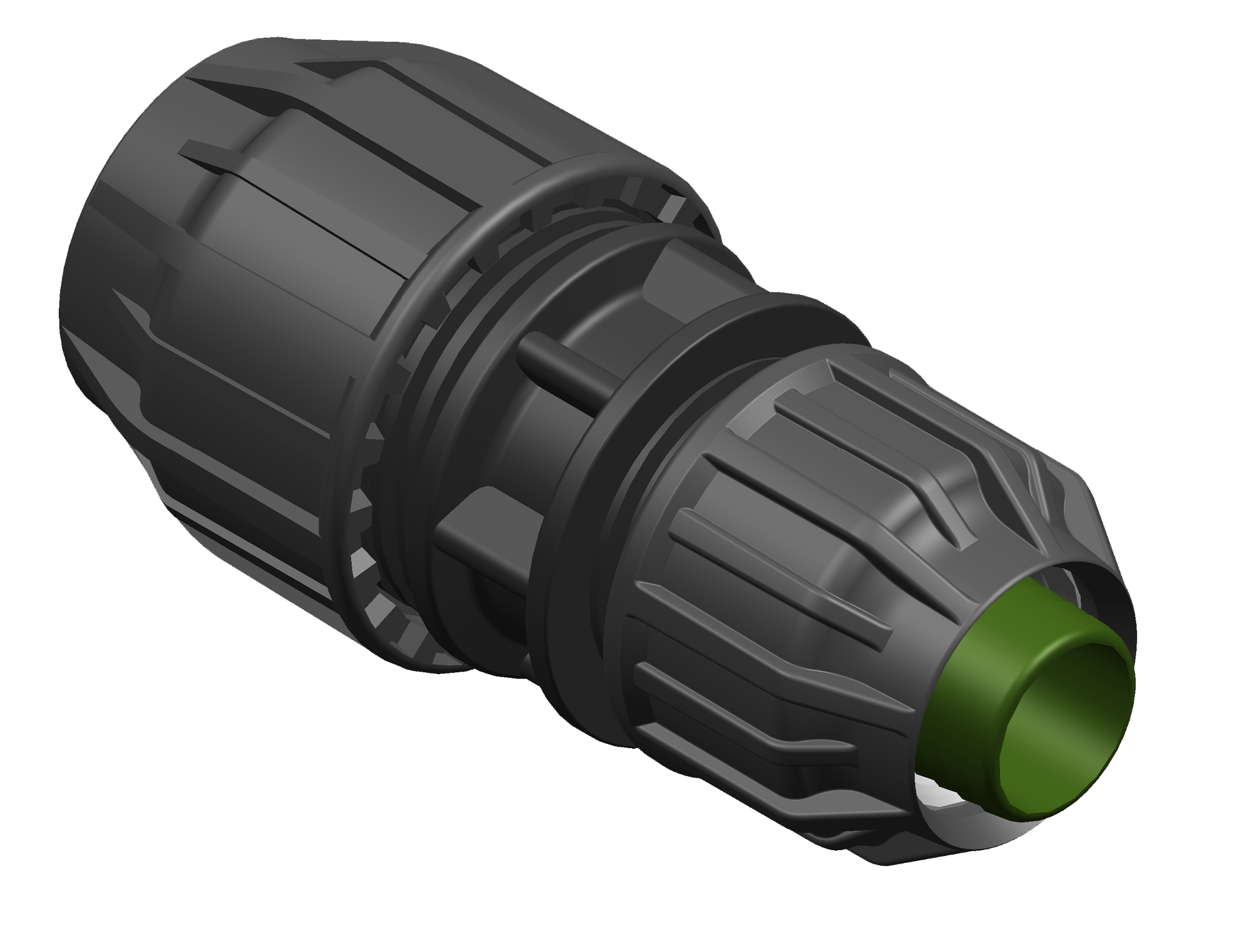 A 3D rendering of a rural compression reducing coupling.