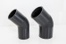 An image of two long spigot polyethylene 45 degree elbows.