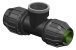 A 3D rendering of a rural compression tee with female threaded offtake.